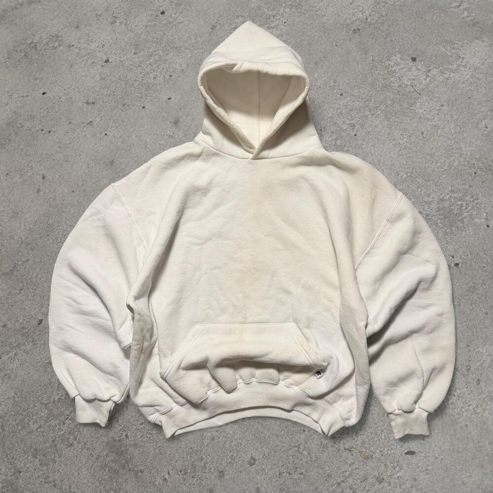 Vintage 1990s Russell Athletic Blank White Hoodie Baggy Men’s Size XL